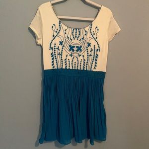 Two tone summer dress with beautiful embroidery